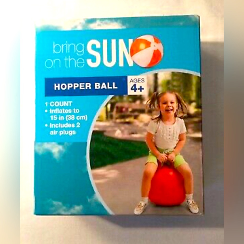 15” Kids Hopper Ball. The Ultimate Bouncing Fun Ball With Handle Red. NEW